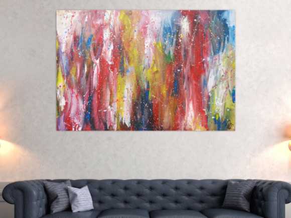 Abstraktes Acrylbild bunt zeitgenössisch expressionistisch handgemaltes Gemälde