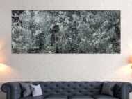 Gemälde Original abstrakt 80x200cm Minimalistisch Modern Art auf Leinwand Action Painting anthrazit schwarz grau hochwertig