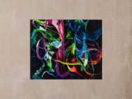 Gemälde Original abstrakt 100x120cm Action Painting Modern Art handgefertigt Fluid Painting schwarz bunt blau Einzelstück