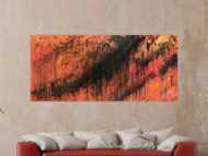 Abstraktes Acrylbild modern schwarz orange schlicht