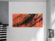 Abstraktes Acrylbild modern schwarz orange schlicht