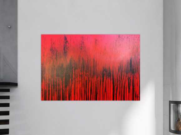 Modernes Acrylbild minimalistisch in rot abstrakt