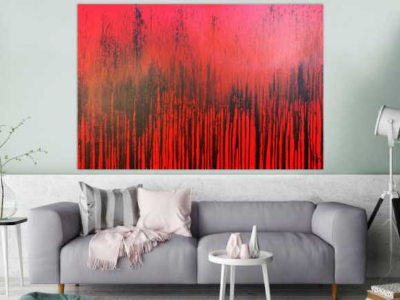 Modernes Acrylbild minimalistisch in rot abstrakt