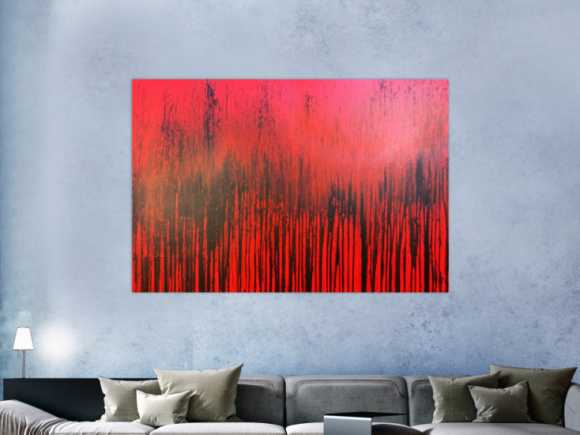 Modernes Acrylbild minimalistisch in rot abstrakt