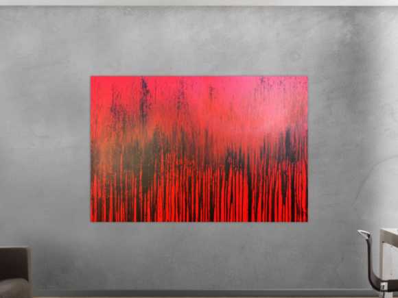 Modernes Acrylbild minimalistisch in rot abstrakt