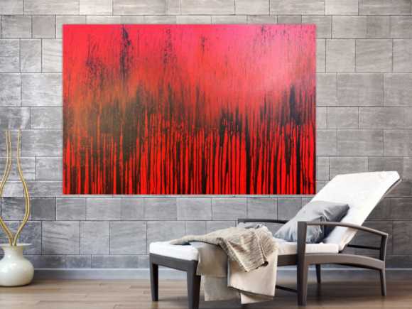 Modernes Acrylbild minimalistisch in rot abstrakt