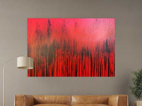 Modernes Acrylbild minimalistisch in rot abstrakt