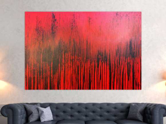 Modernes Acrylbild minimalistisch in rot abstrakt