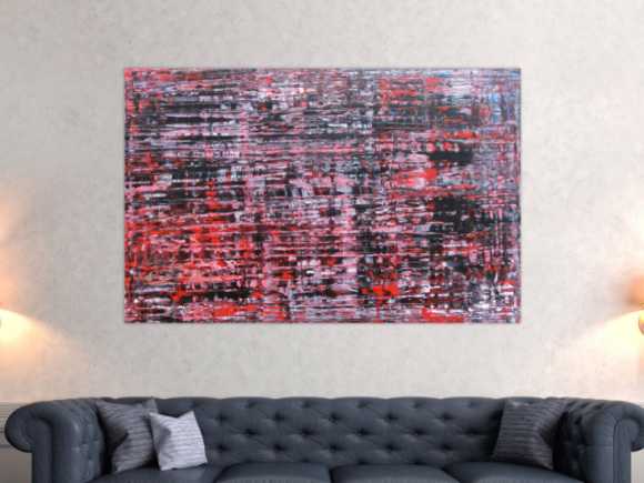 Modernes Acrylbild groß schwarz rot