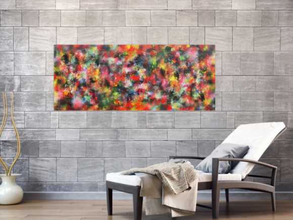 Modernes Acrylbild abstrakt bunt viele Farben