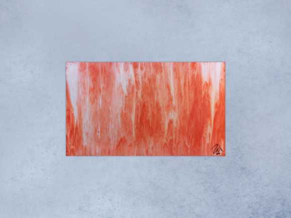 Modernes Acrylbild abstrakt in peach und Lachsfarben