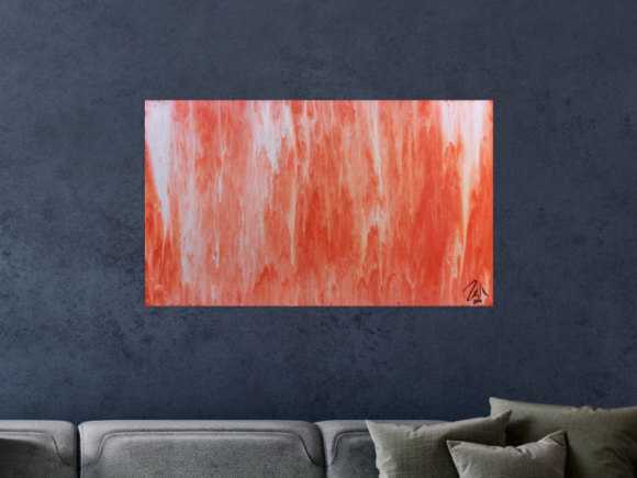 Modernes Acrylbild abstrakt in peach und Lachsfarben