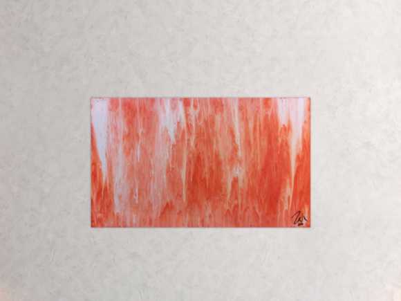 Modernes Acrylbild abstrakt in peach und Lachsfarben