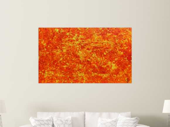 Modernes abstraktes Acrylbild in orange