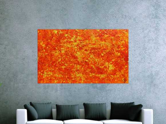 Modernes abstraktes Acrylbild in orange