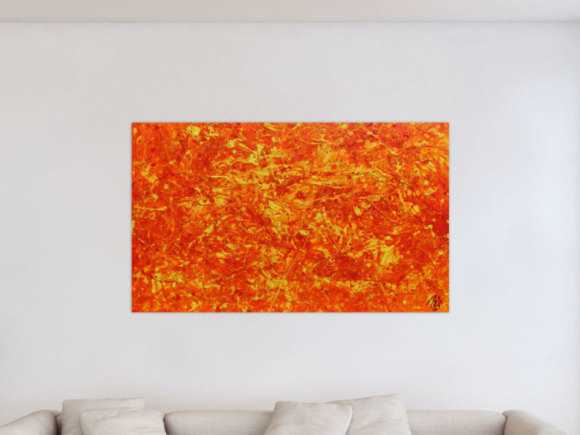 Modernes abstraktes Acrylbild in orange