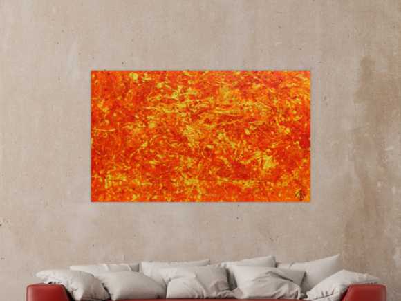 Modernes abstraktes Acrylbild in orange