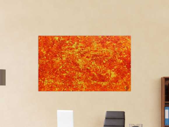 Modernes abstraktes Acrylbild in orange