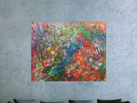 Buntes Acrylbild abstrakt modern viele Farben