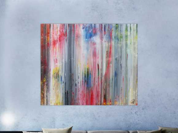 Abstraktes Acrylbild modern schlicht helle Farben