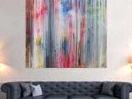 Abstraktes Acrylbild modern schlicht helle Farben