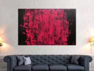 Abstraktes Acrylbild modern minimalistisch in schwarz und pink