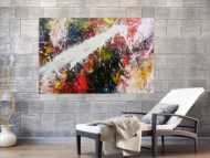 Abstraktes Acrylbild bunt modern Splashstyle Action Painting